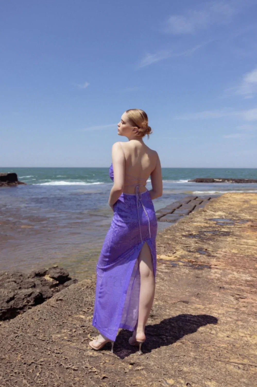 Emilina Sequin Stylish Backless Maxi Dress