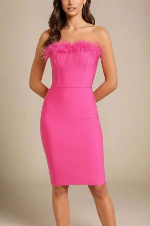 Erin Bandage Dress - Hot Pink