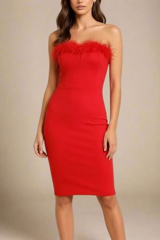 Erin Bandage Dress - Lipstick Red