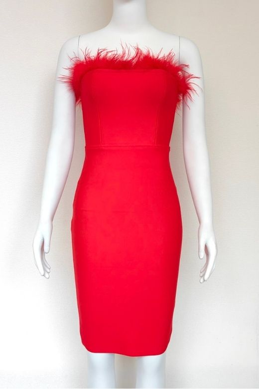 Erin Bandage Dress - Lipstick Red