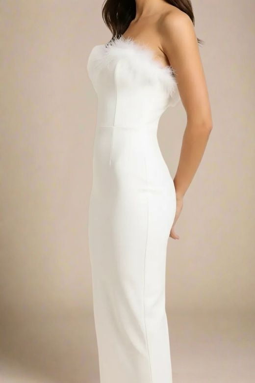 Erin Bandage Maxi Dress - White Pearl