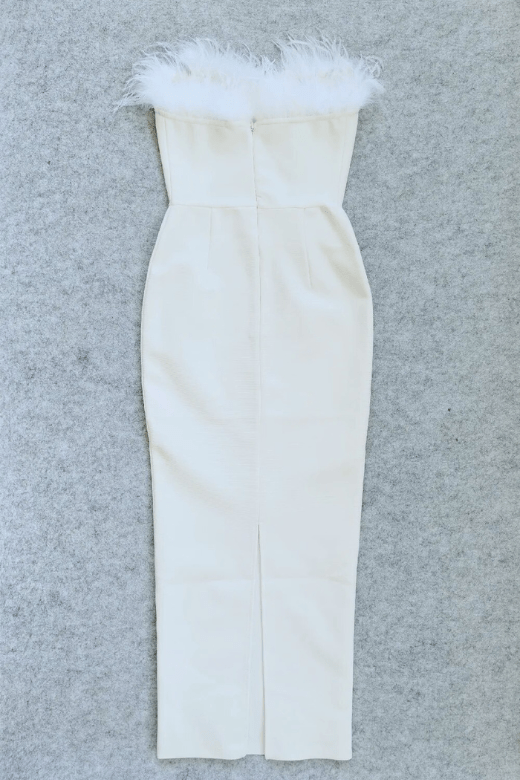 Erin Bandage Maxi Dress - White Pearl