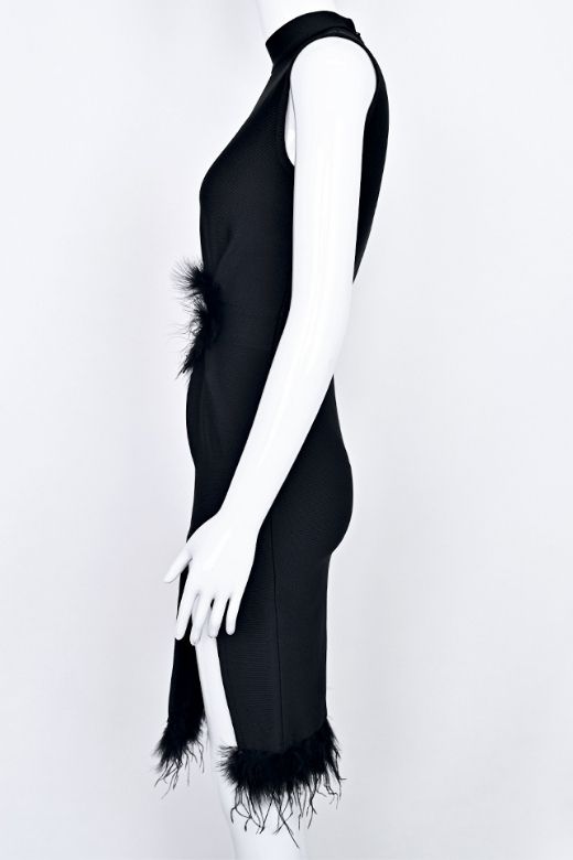Erin High Neck Bandage Dress - Classic Black