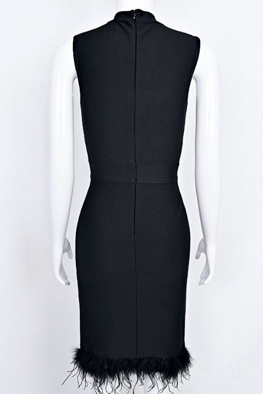Erin High Neck Bandage Dress - Classic Black