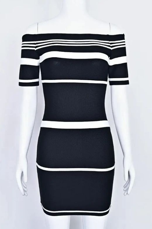 Evelyn Bandage Mini Dress - Classic Black