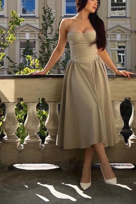 Everly Midi Dress - White Pearl