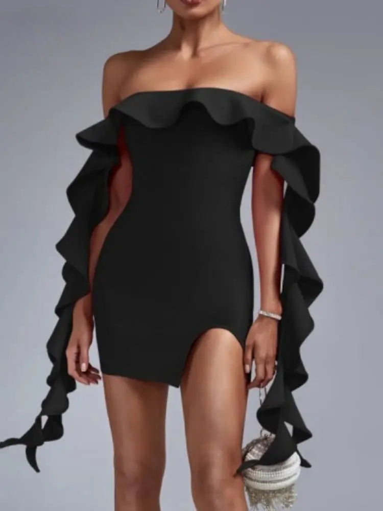 Ribbon Strapless Backless Mini Party Dress - View 3 | VelvetHem
