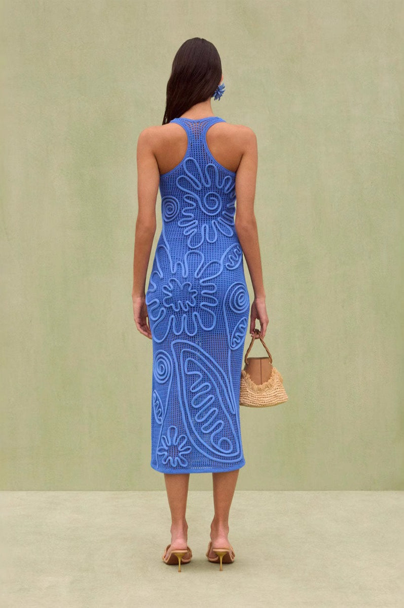 Knit Sleeveless Solid Color Backless Maxi Sweater Dress - View 4 | VelvetHem