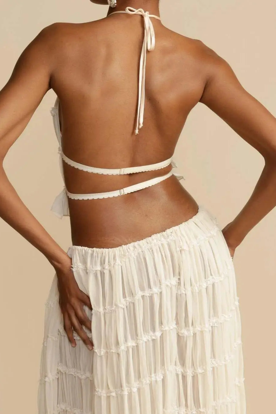 Ruched Halter Cami Dress with Minimalist Everyday Styling