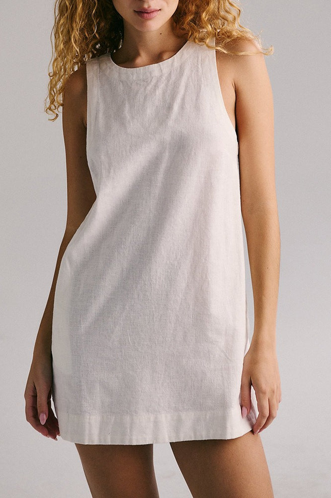 Sleeveless Backless Denim Dress - View 6 | VelvetHem