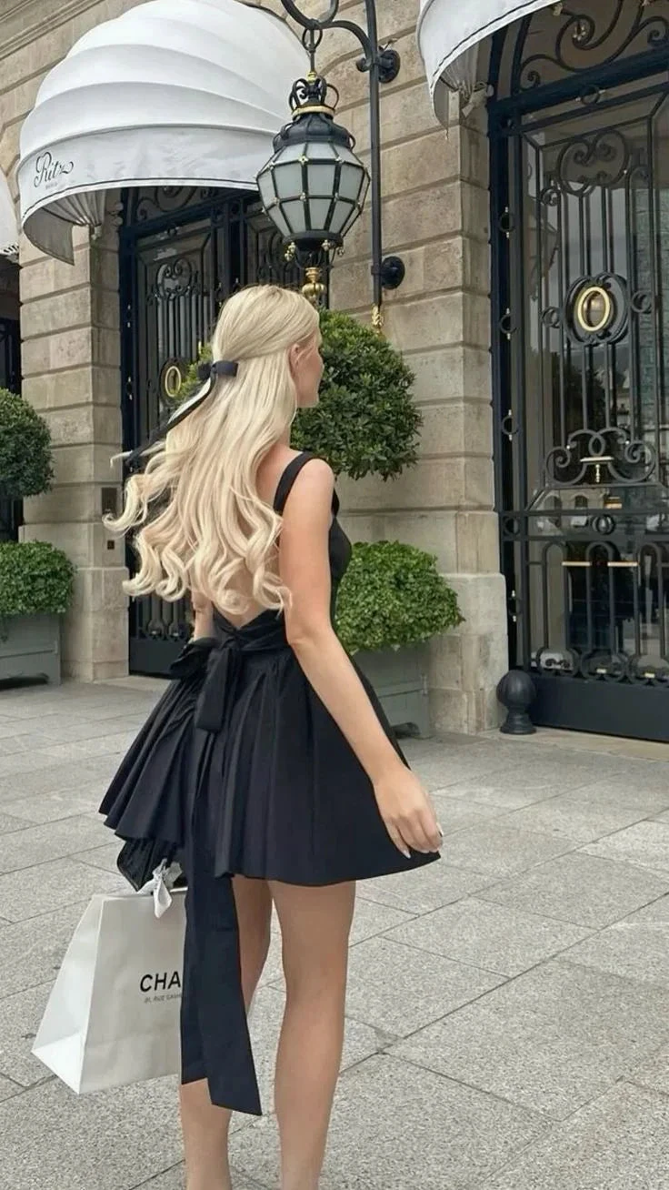 Sexy Straps Black A Line Short Homecoming Dress Birthday Outfit (ZD11376)