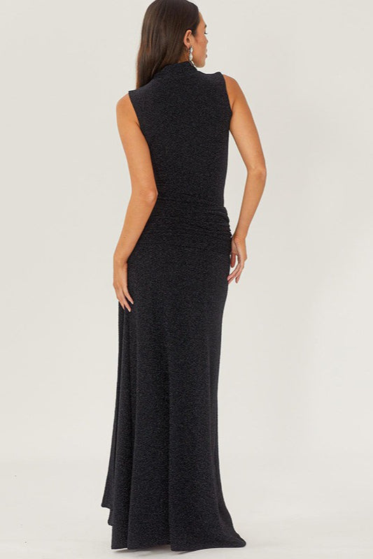 Metallic Ribbon Panel Party Dress - View 8 | VelvetHem