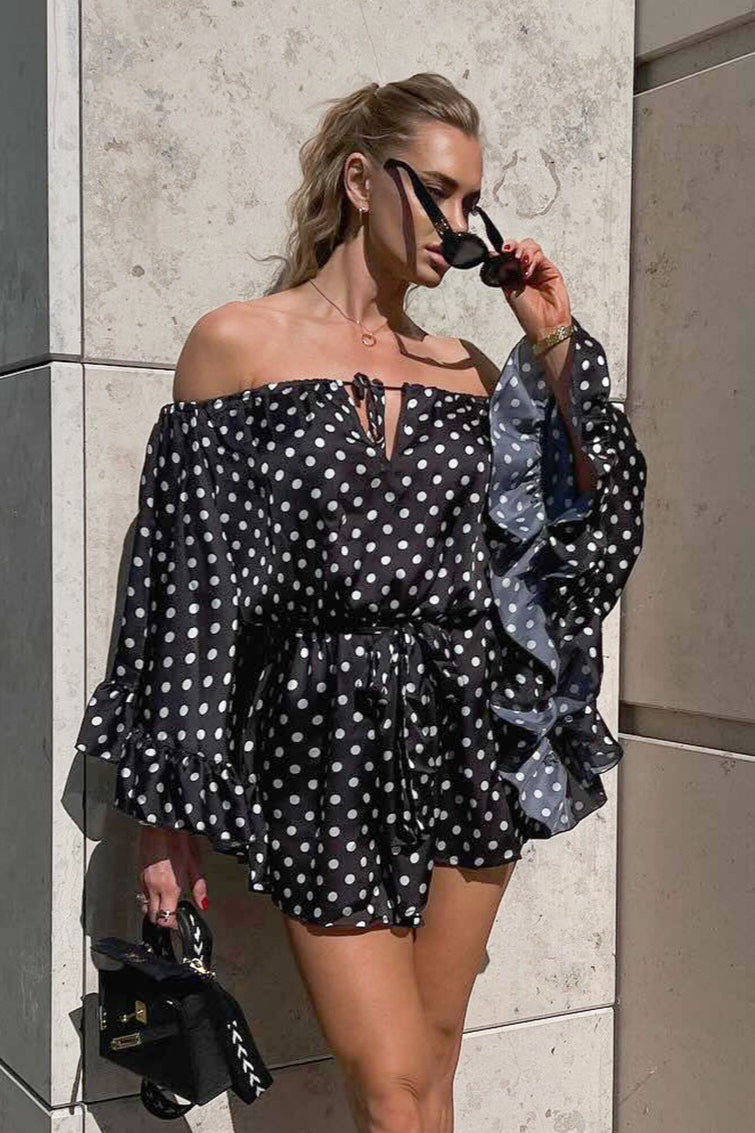 Premium Fl Polka Dots Dress for Modern Fashion Wear Boutique Fashion Style