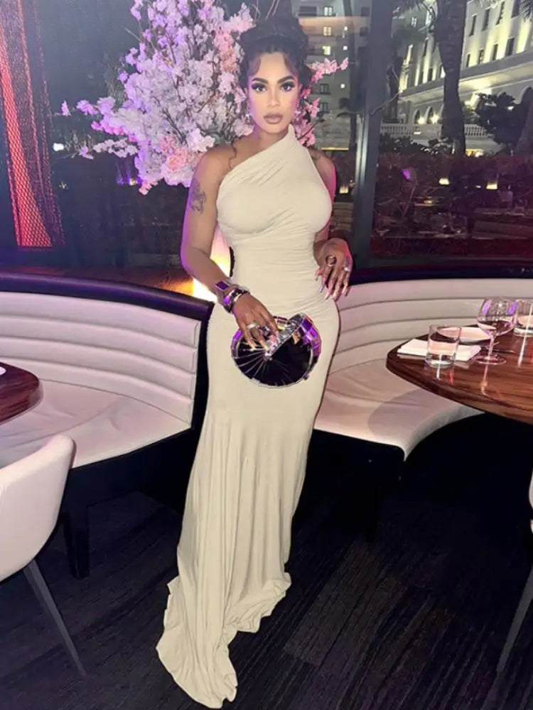 Sleeveless Solid Bodycon Maxi Party Dress - View 2 | VelvetHem