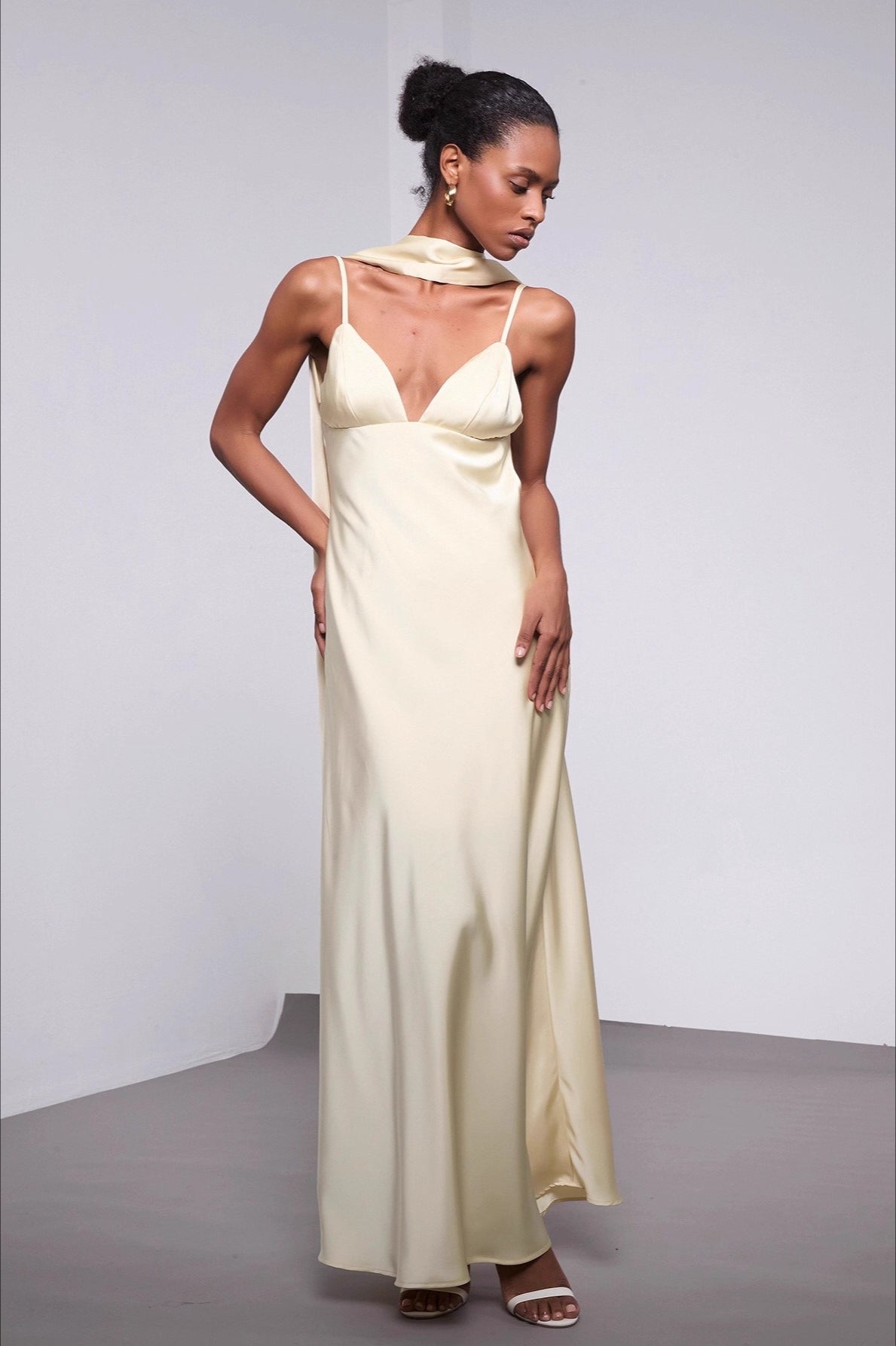 Halter Satin Sash Silk Dress - VelvetHem