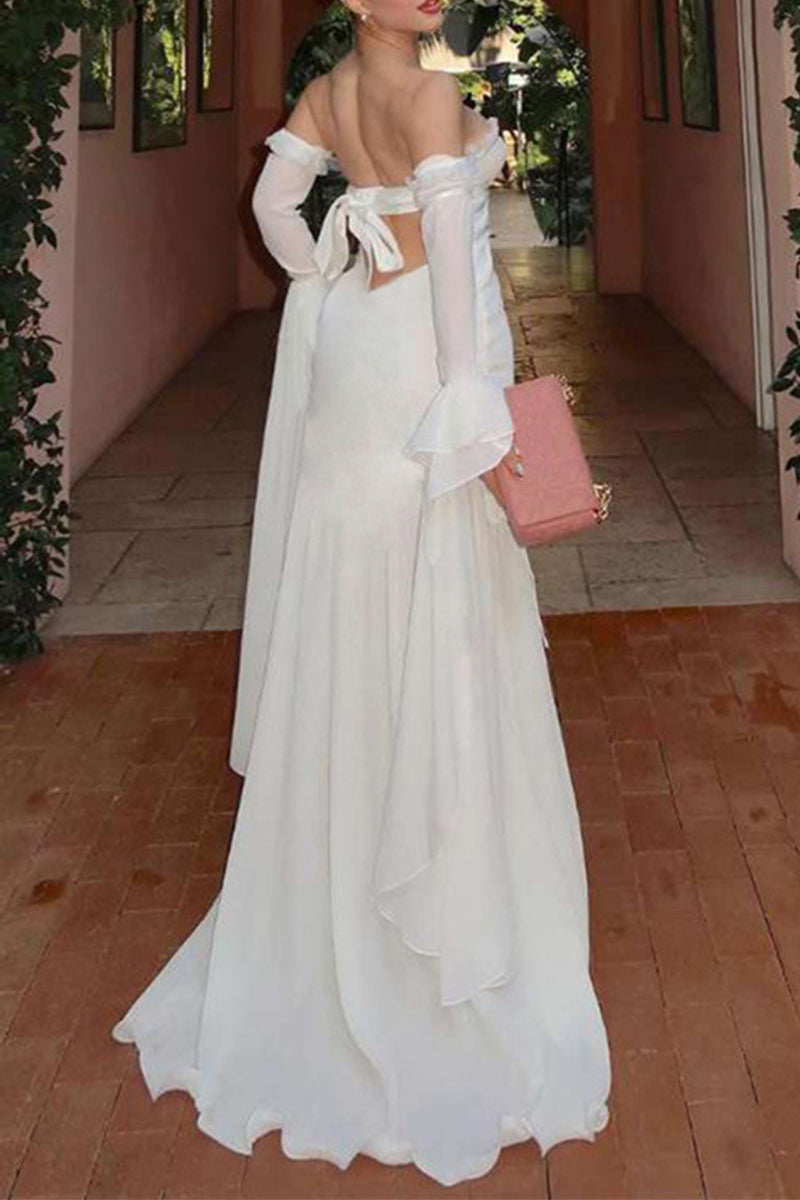 Elegant Formal Solid Frenulum Flowers Strapless Evening Dresses - View 4 | VelvetHem