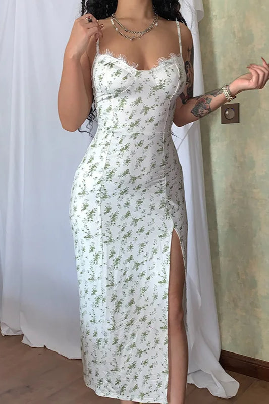 Sleeveless Split Maxi Floral Dress - View 5 | FashionDia
