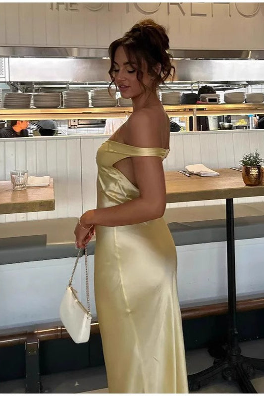 Strapless Backless Silk Dress - View 4 | VelvetHem