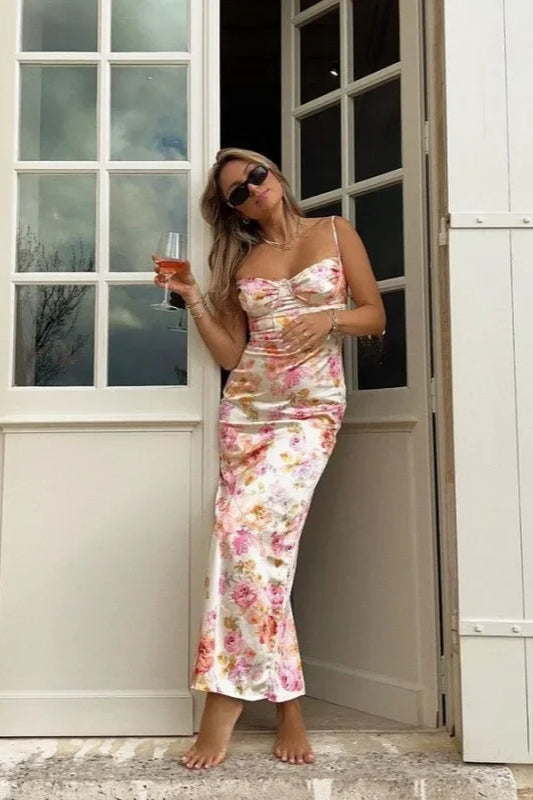 Spaghetti Strap Floral Dress - View 7 | FashionDia