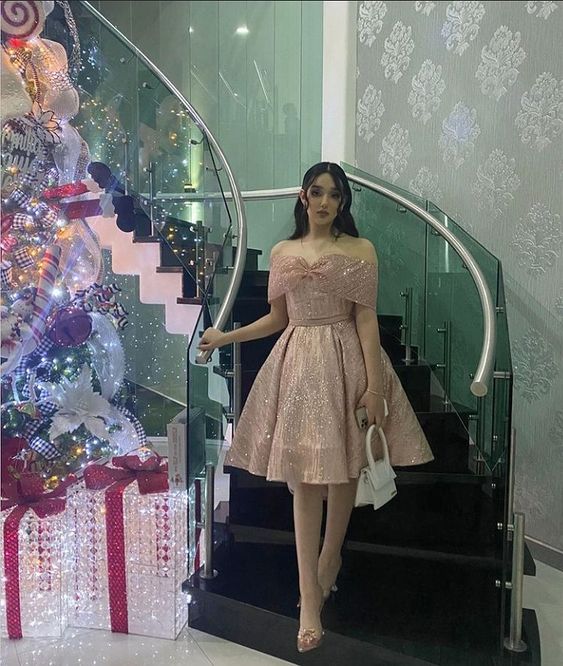 A-Line bare shoulders homecoming dress special occasion dresses - FashionDia