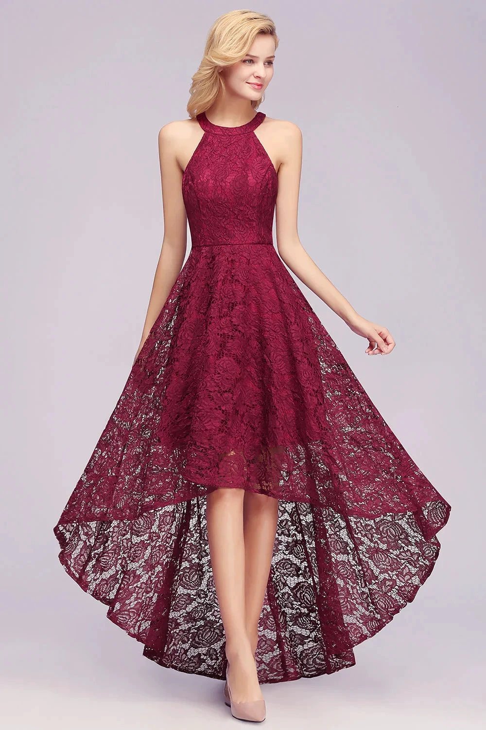Fabulous A-Line Scoop Sleeveless Appliques Lace Bridesmaid Dresses (ZD12863)