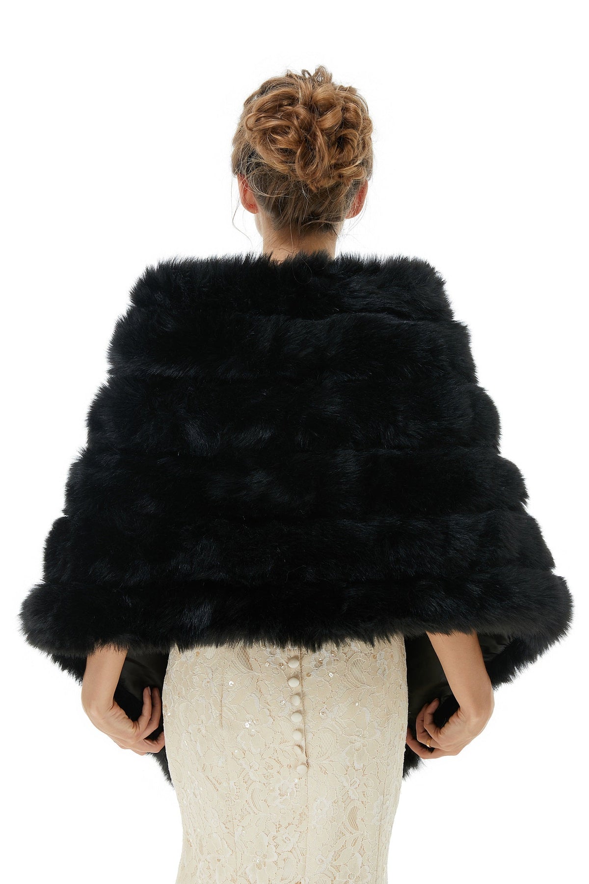 Faux Fur Wrap Black Women Faux Fur Shawl Wedding Wraps