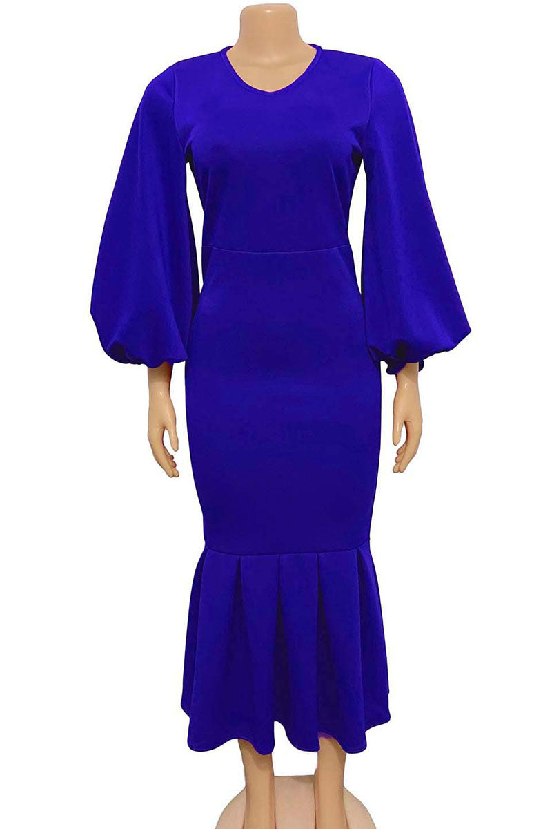Elegant Solid Patchwork V Neck Evening Dress Dresses(4 Colors)) - View 7 | VelvetHem