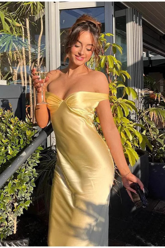 Strapless Backless Silk Dress - VelvetHem