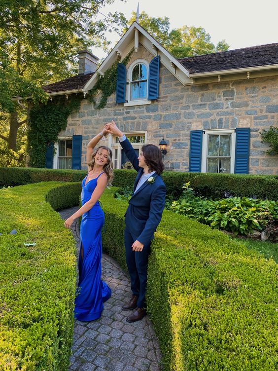 Royal Blue Mermaid Long Prom Dress Elegant Evening Dress With Split - FashionDia