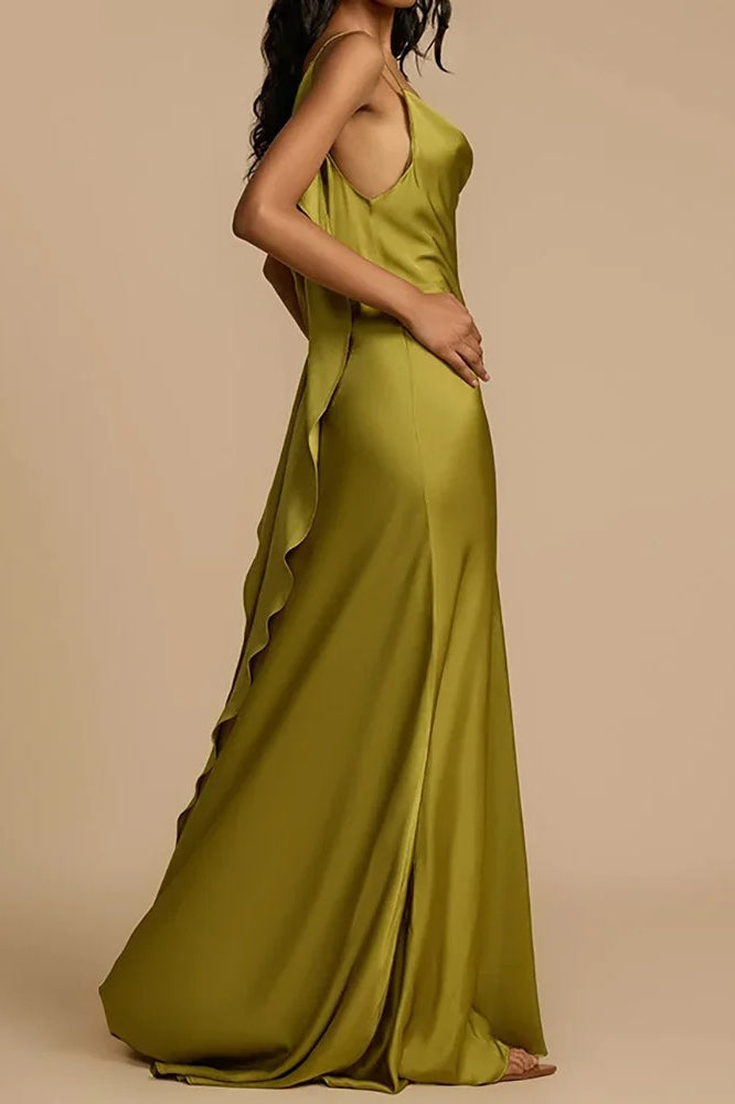 Elegant Sleeveless Deep Backless Maxi Dress - View 3 | FashionDia