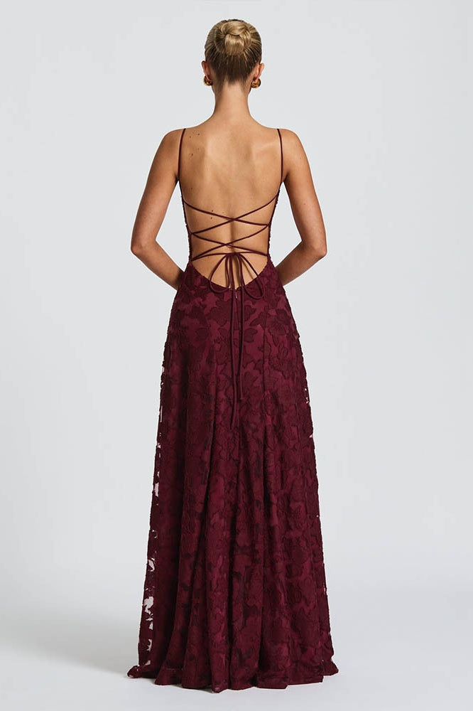 Backless Chiffon Maxi Dress