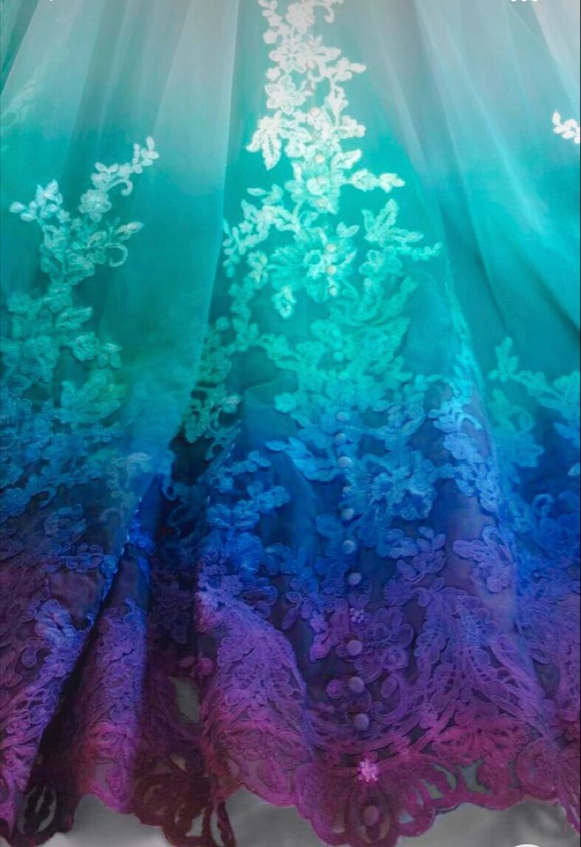 Colorful Ombr� Wedding Dress Ball Gown - View 4 | FashionDia