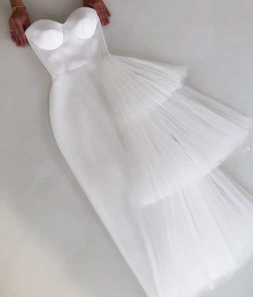 White evening dress Sexy Prom Dress