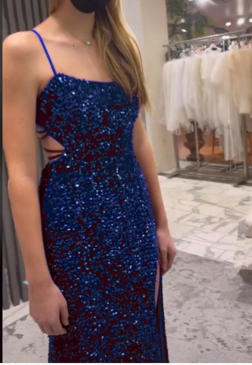 Long Evening Dresses Mermaid Sequins Prom Dress with Silt fg6711