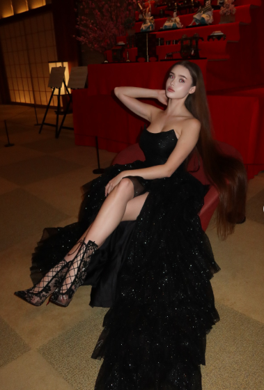 Multi-layer Shiny Elegant Dresses,Luxury Party Dress,Black Prom Dress - View 4 | FashionDia