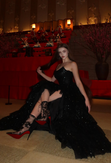 Multi-layer Shiny Elegant Dresses,Luxury Party Dress,Black Prom Dress - View 6 | FashionDia