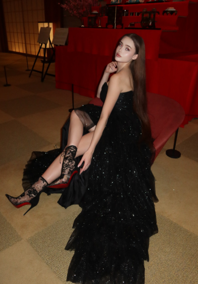 Multi-layer Shiny Elegant Dresses,Luxury Party Dress,Black Prom Dress - View 7 | FashionDia