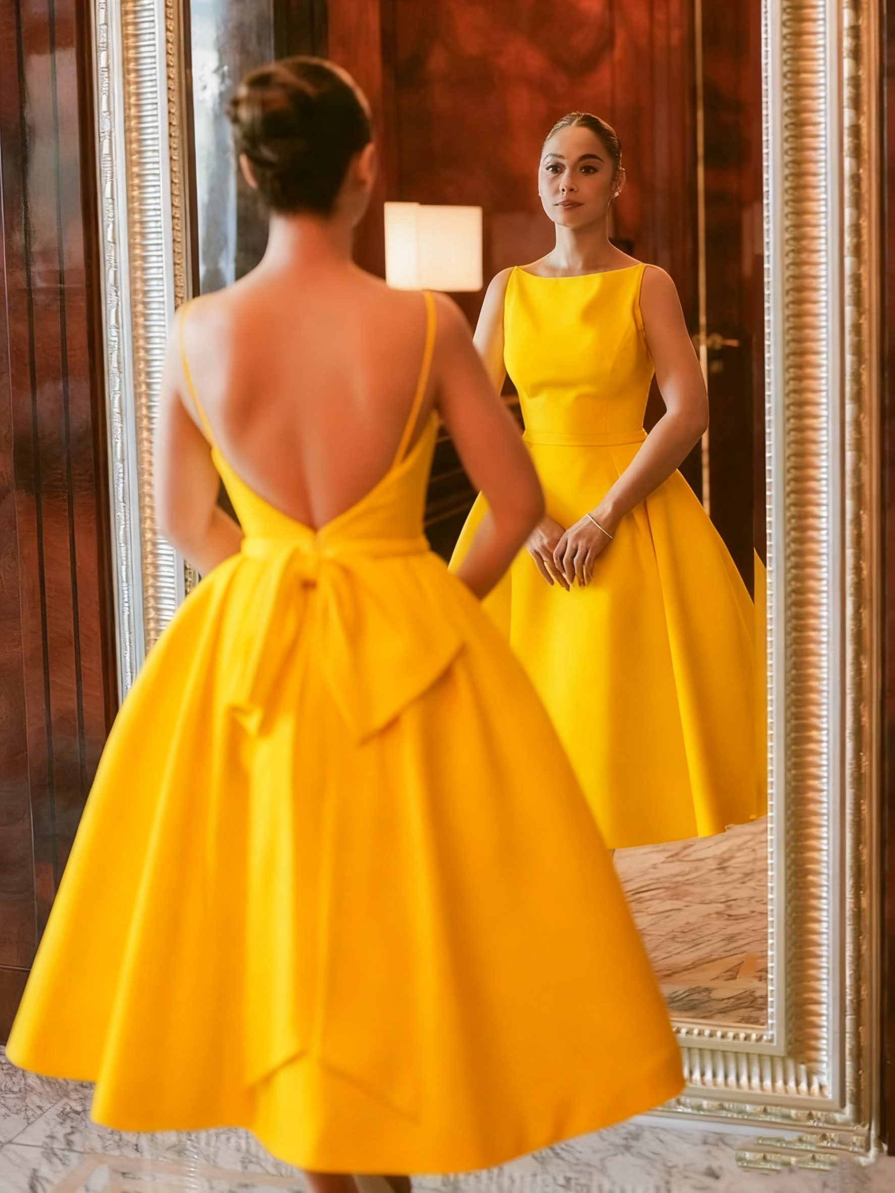 Simple White Backless Wedding Dress Evening Party Dress fg7036