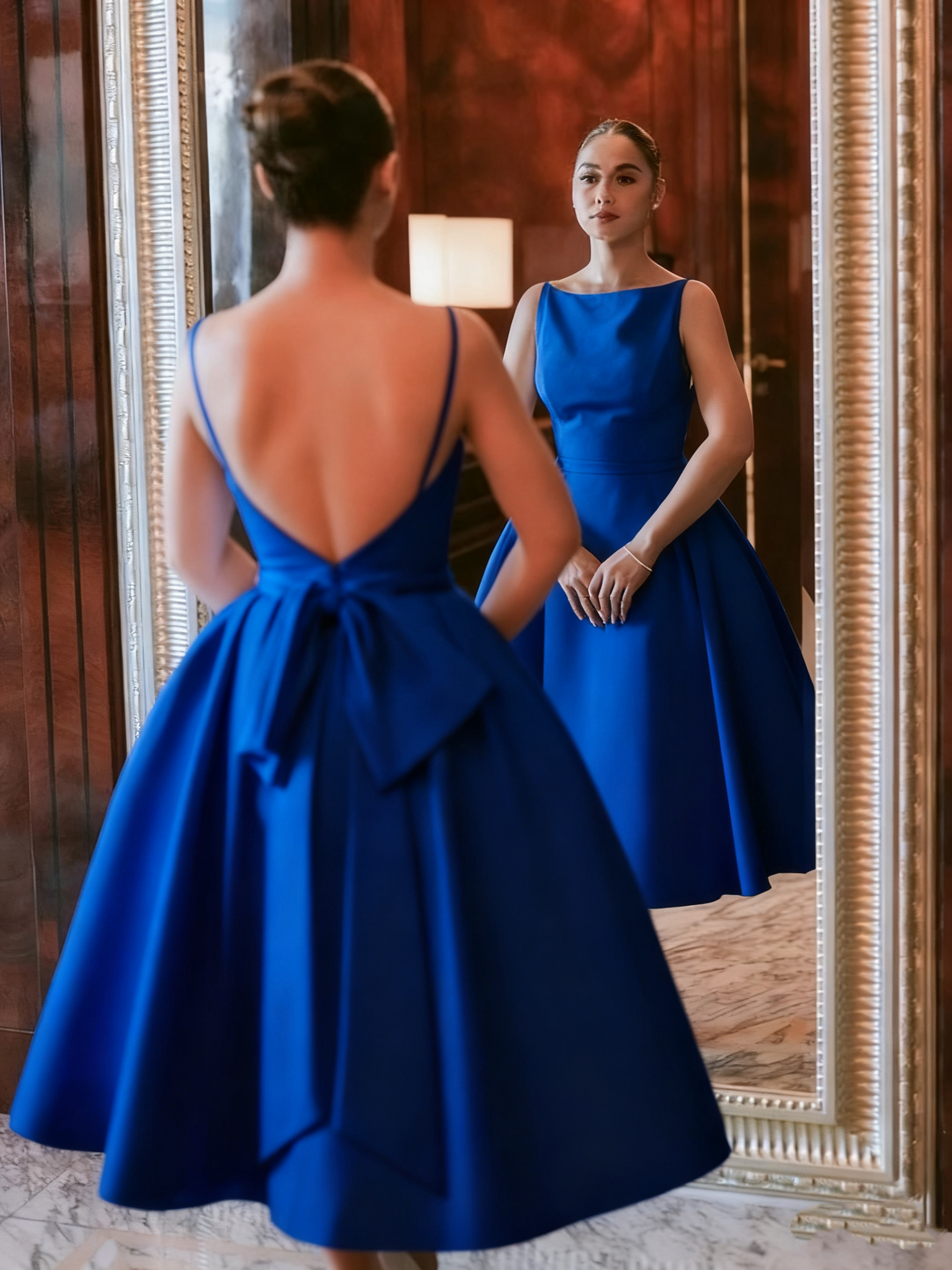 Simple White Backless Wedding Dress Evening Party Dress fg7036