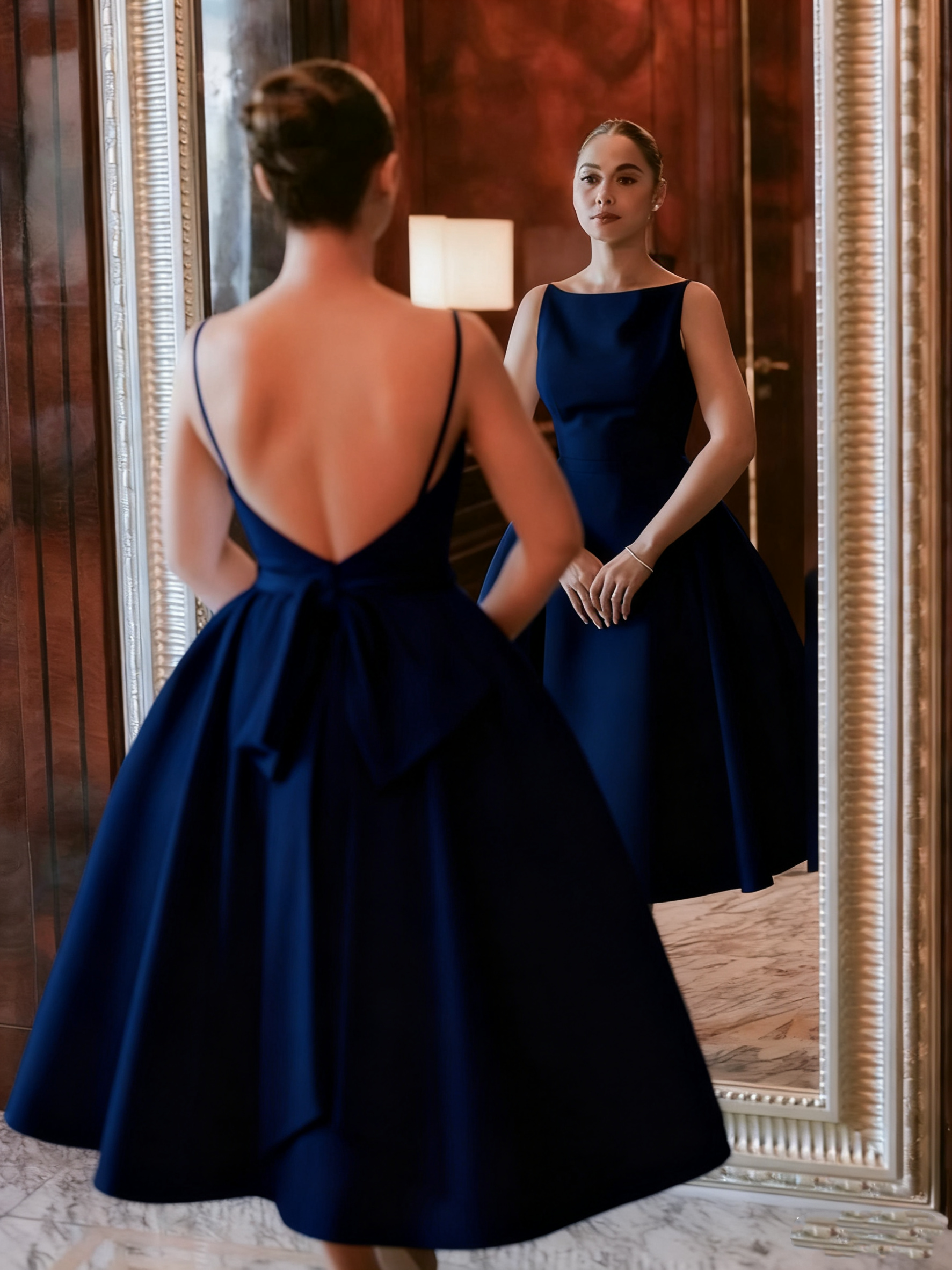 Simple White Backless Wedding Dress Evening Party Dress fg7036