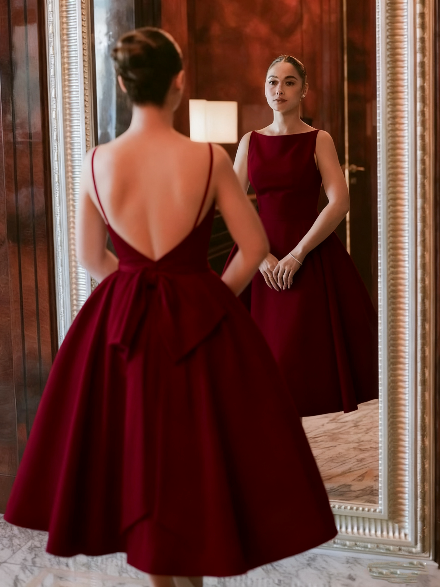 Simple White Backless Wedding Dress Evening Party Dress fg7036