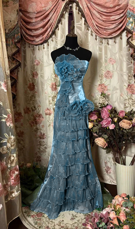 Green Strapless Long Prom Dress,Long Evening Gowns fg7146
