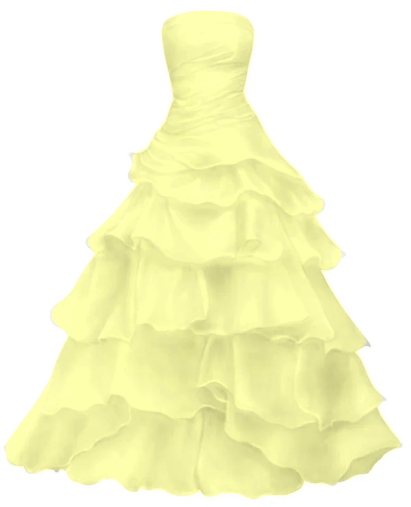 Strapless A Line Ruffle Long Prom Dress Layered Wedding Dress fg7185