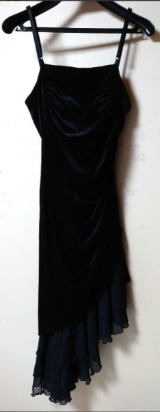 Black Velvet Tiered Cocktail Dress Prom Party Gowns Formal Dresses(Jacket not included) fg7231