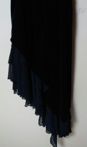 Black Velvet Tiered Cocktail Dress Prom Party Gowns Formal Dresses(Jacket not included) fg7231