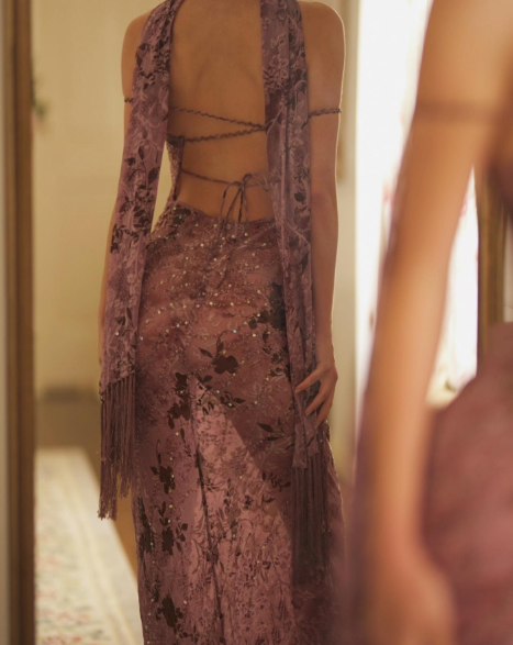 Vintage Prom Dress, Elegant Off-the-Shoulder Evening Dress - View 4 | FashionDia