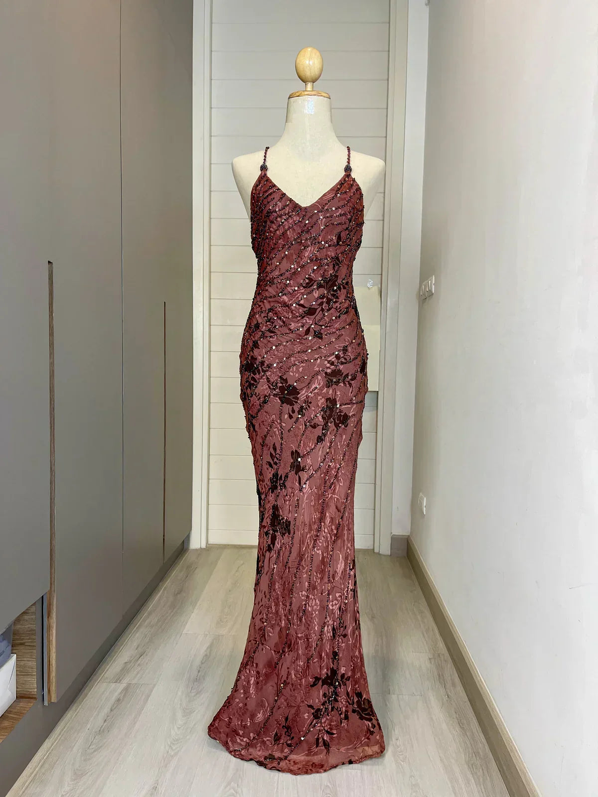 Vintage Prom Dress, Elegant Off-the-Shoulder Evening Dress - View 6 | FashionDia
