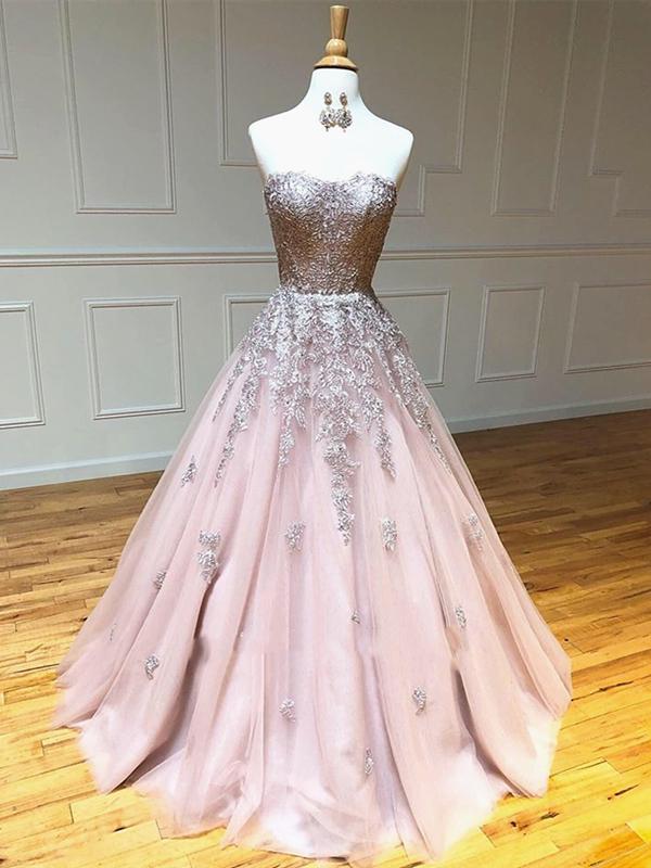 Long Lace Prom Dresses with Corset Back, Long Lace Formal Evening Graduation Dresses fg765