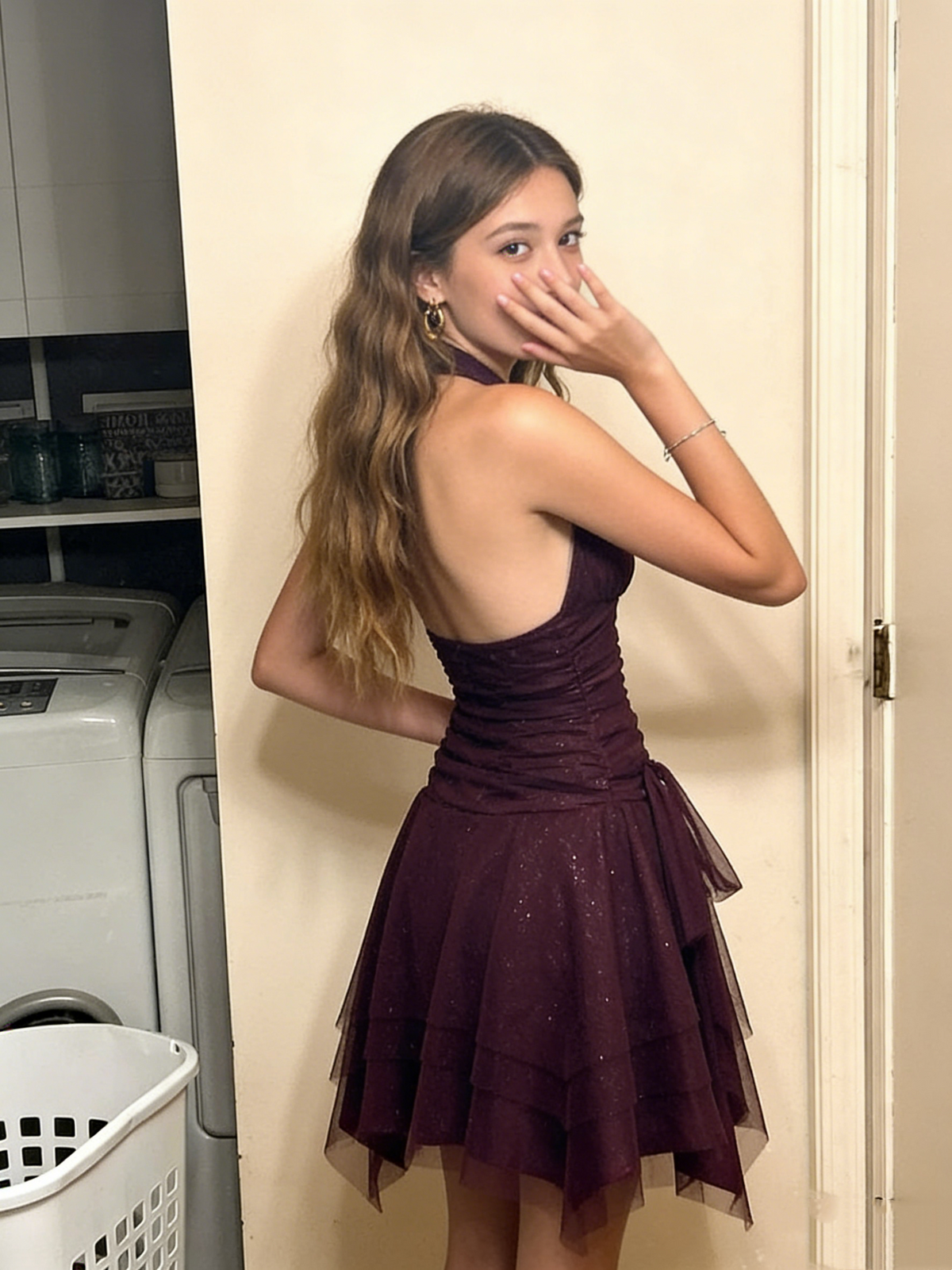 Dark Purple Tulle Prom Short Homecoming Party Dress - View 5 | FashionDia