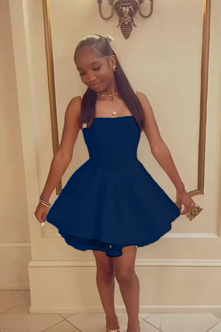 White A Line Homecoming Dress Short Party Dress fg7728